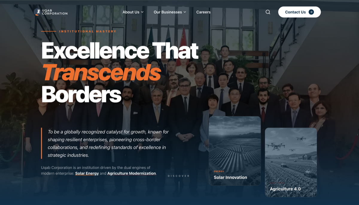 Uqab Corporation website and tech infrastructure