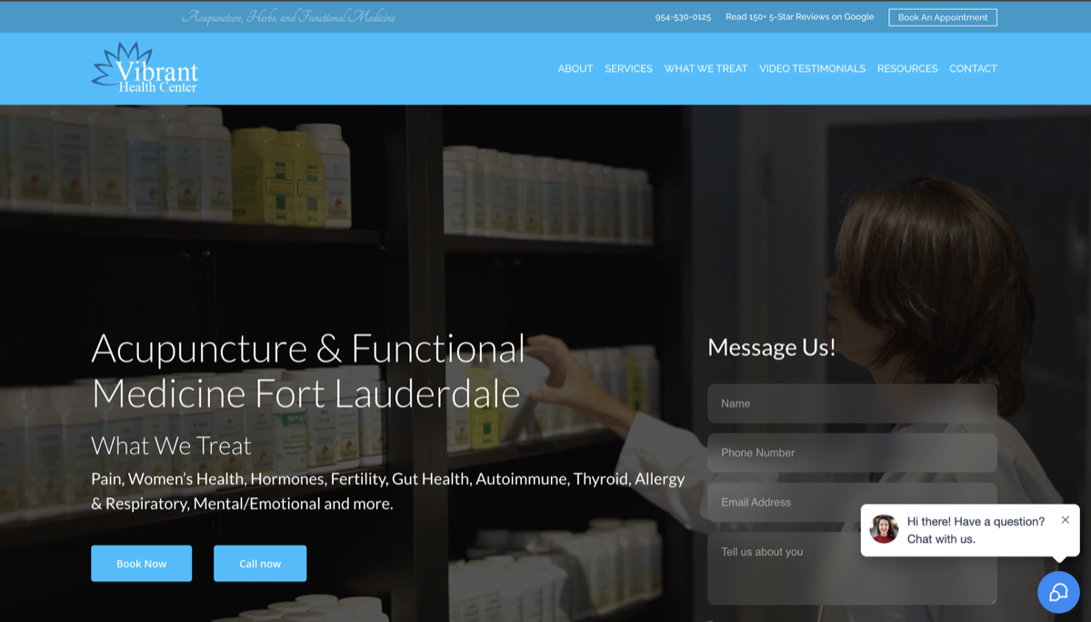 Vibrant Health Center website